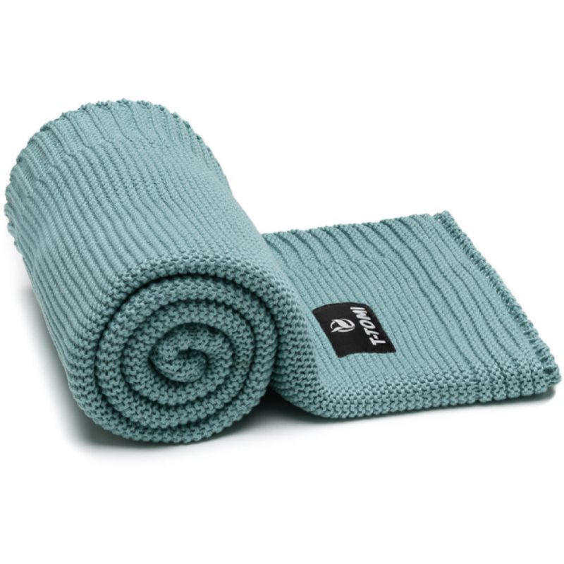 T-TOMI Knitted Blanket Mint Waves в'язаний плед 80 X 100 Cm 1 кс