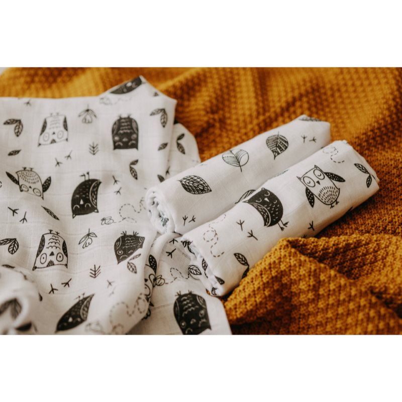 T-TOMI TETRA Cloth Diapers HIGH QUALITY Cloth Nappies Owls 70x70 Cm 3 Pc