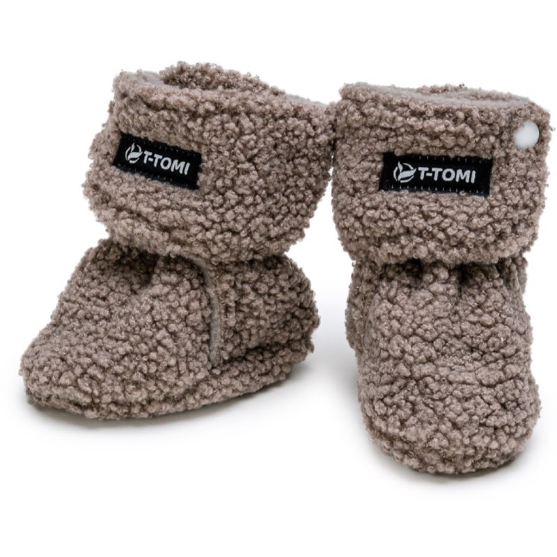 T-TOMI TEDDY Booties Grey Baby Shoes 6-9 Months 1 Pc
