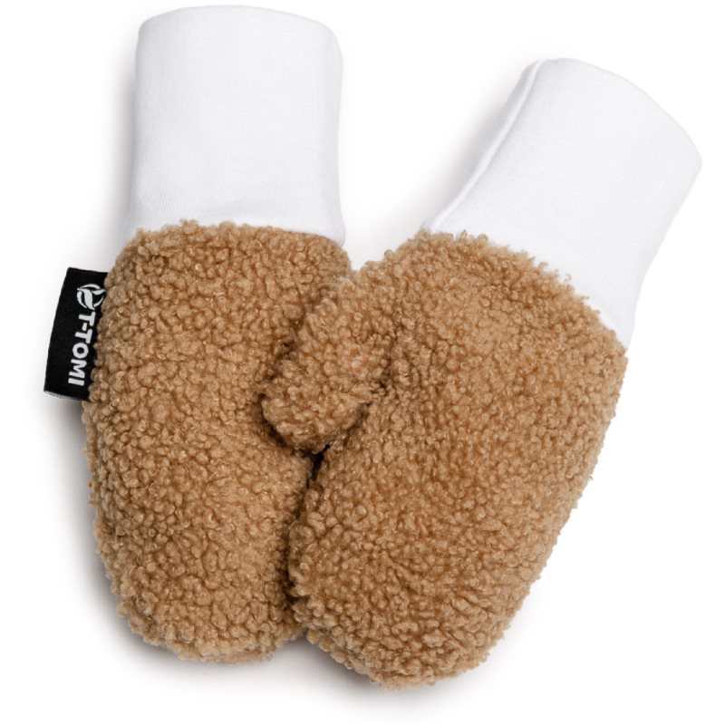 T-TOMI TEDDY Gloves Brown mitt for children from birth 6-12 months 1 pc
