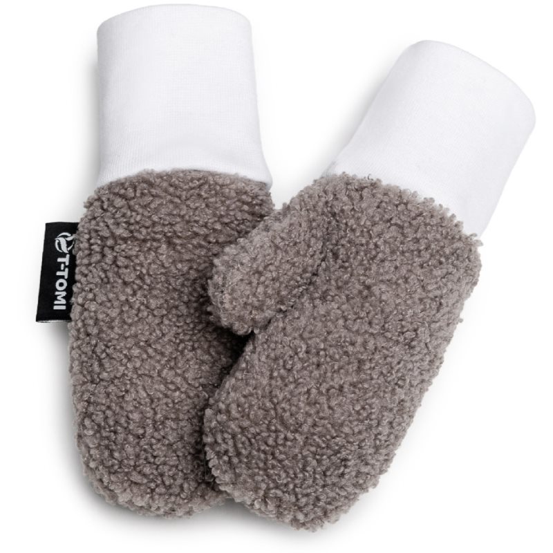 T-TOMI TEDDY Gloves Grey mitt for children from birth 6-12 months 1 pc
