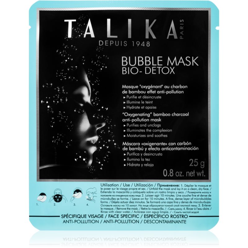 Фото - Маска для обличчя Talika Bubble Mask Bio-Detox maseczka metaliczna-oczyszczająca do twarzy 2 