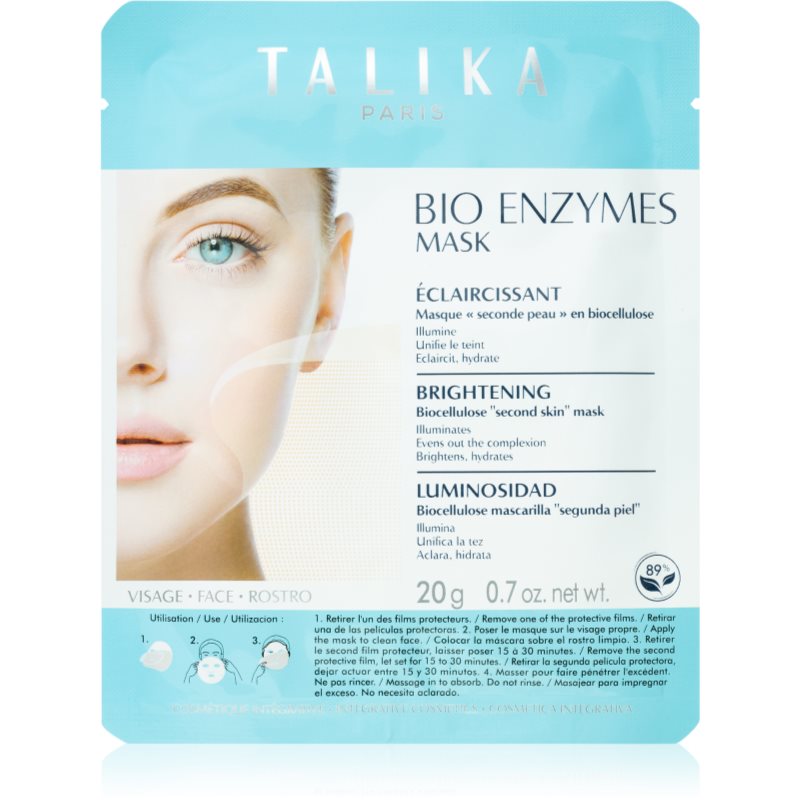 Talika Bio Enzymes Mask Brightening освітлювальна косметична марлева маска 20 гр