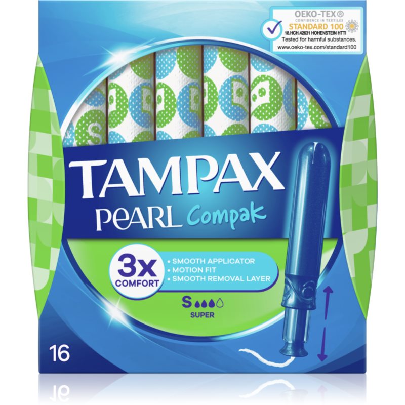 Tampax Compak Pearl Super tamponai su aplikatoriumi 16 vnt.