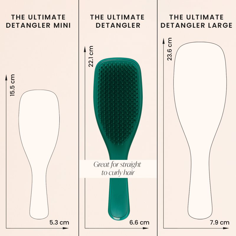 Tangle Teezer Ultimate Detangler Green Jungle Flat Brush For Straight And Curly Hair 1 Pc