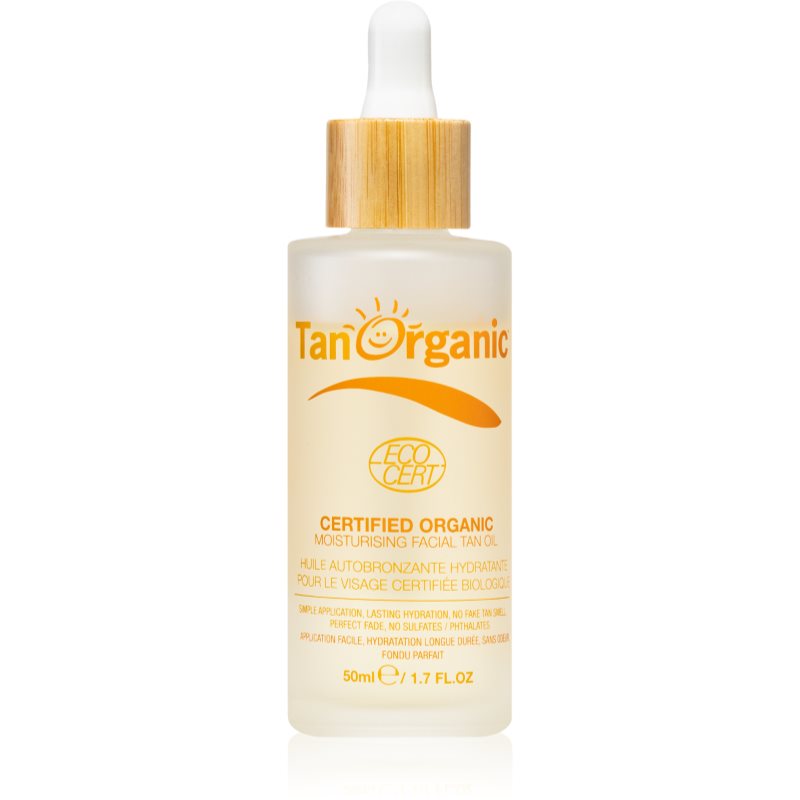 TanOrganic The Skincare Tan savaiminio įdegio aliejus veidui atspalvis Light Bronze 50 ml