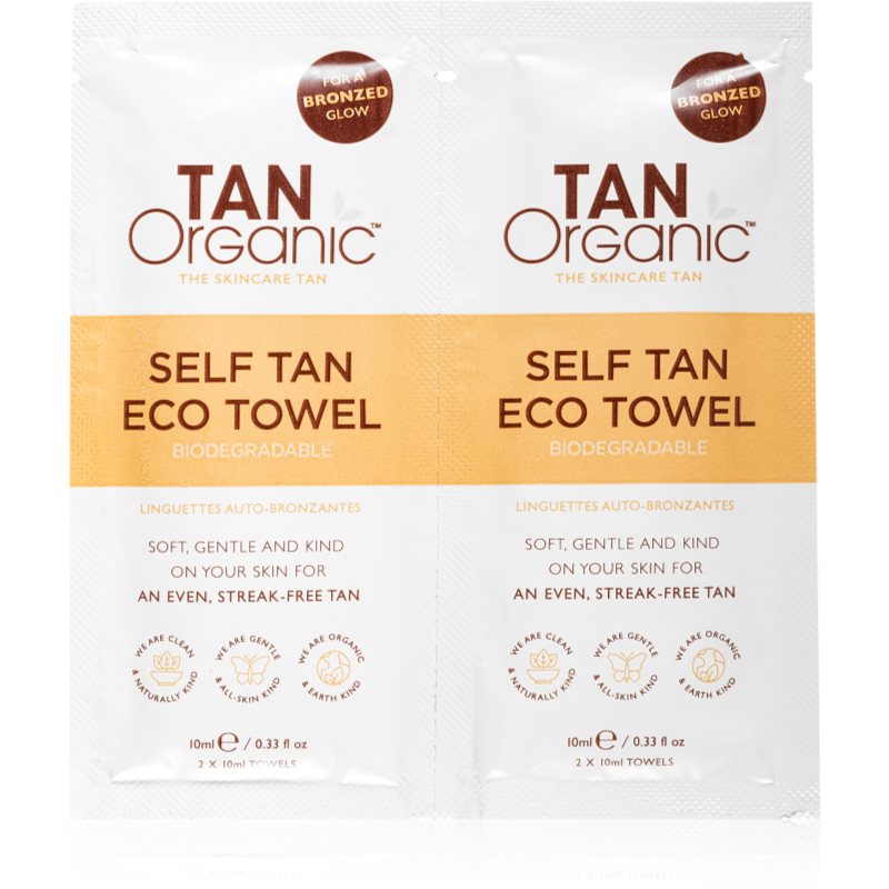 TanOrganic The Skincare Tan savaiminio įdegio servetėlė 2x10 ml