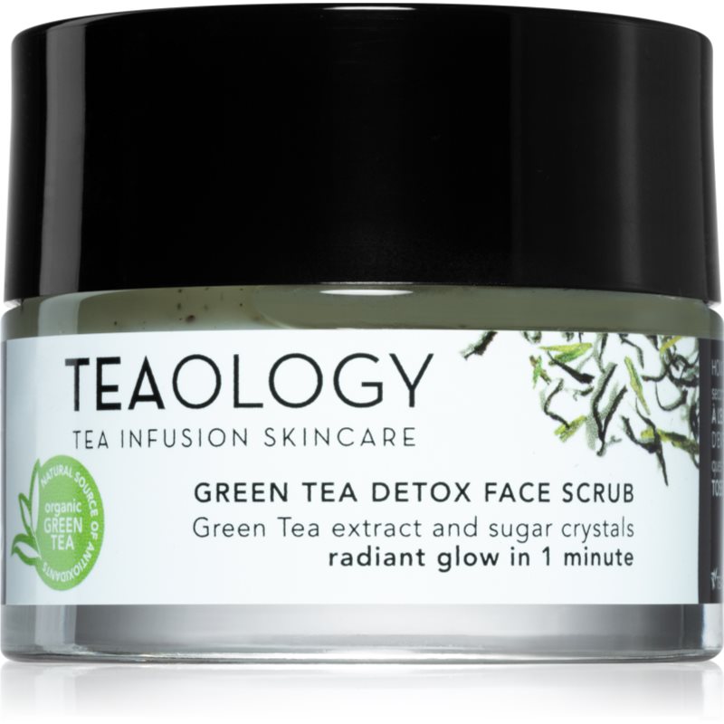 E-shop Teaology Cleansing Green Tea Detox Face Scrub cukrový peeling pro jemné čištění a výživu pokožky se zeleným čajem 50 ml