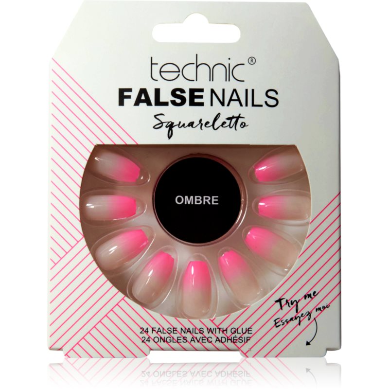 Technic Cosmetics Technic Cosmetics False Nails Squareletto Ψεύτικα νύχια Ombre 24 τμχ