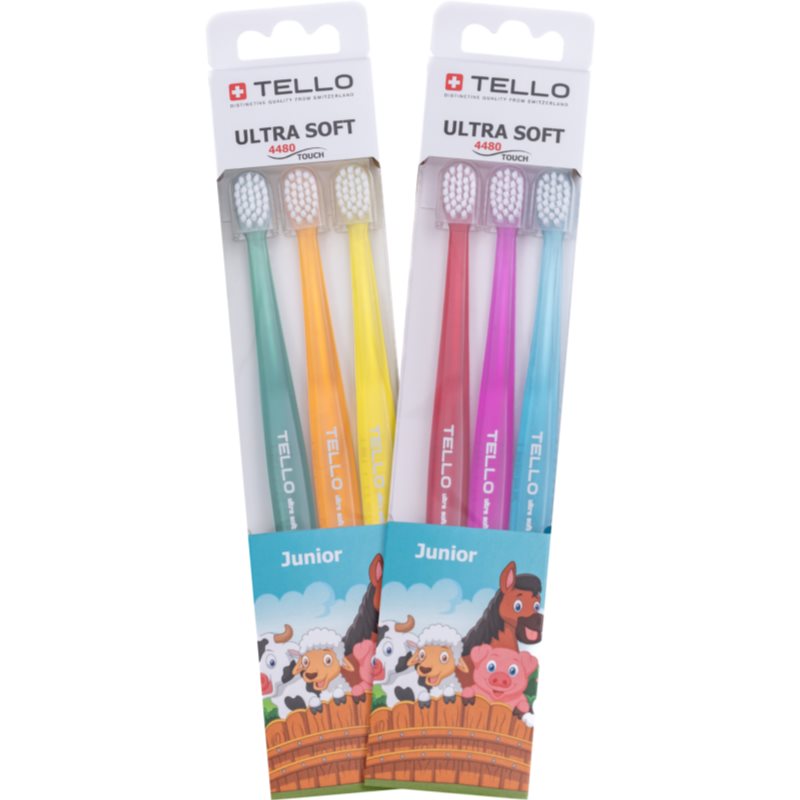 TELLO 4480 Junior 3pack Brosse à Dents Pour Enfants 3 Pcs