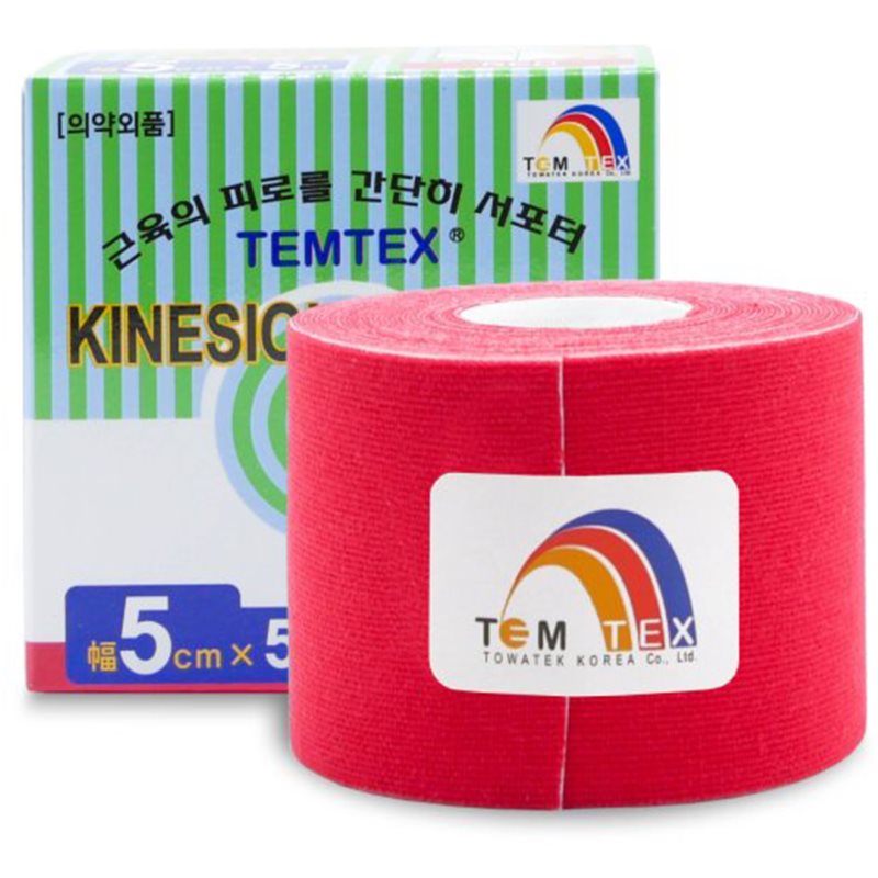 Temtex Tape Classic еластична стрічка для суглобів та м'язів колір Red 1 кс