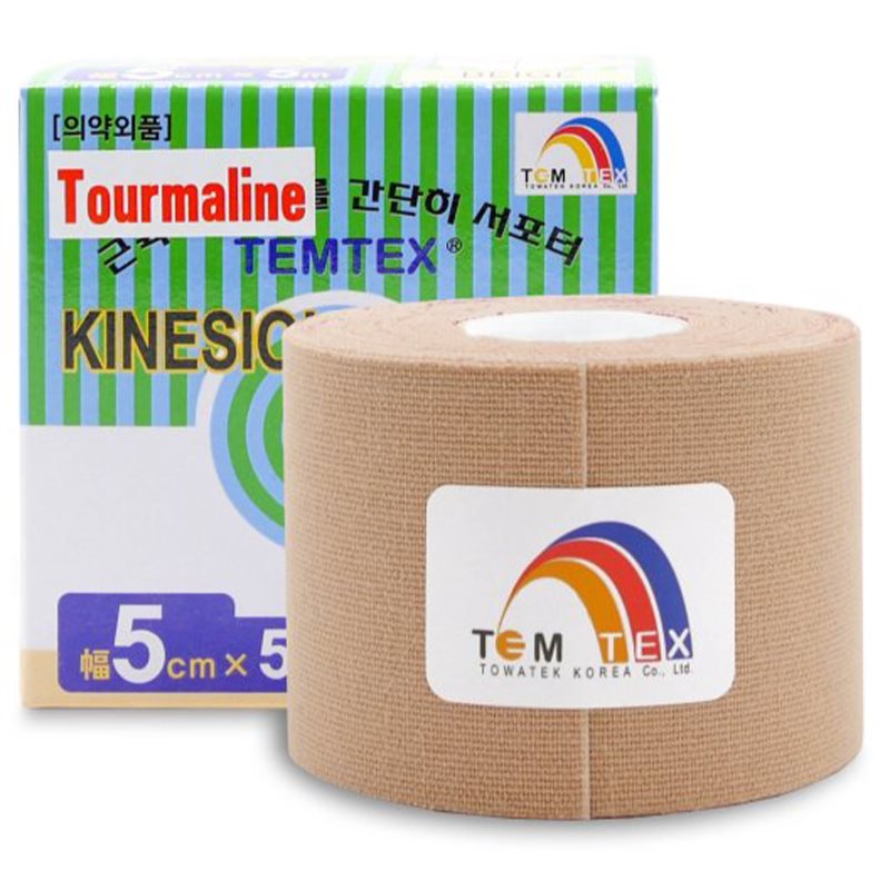 Temtex Tape Tourmaline еластична стрічка для суглобів та м'язів колір Beige 1 кс