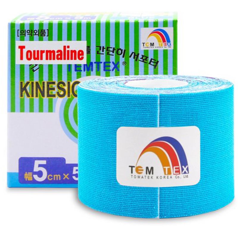 Temtex Tape Tourmaline еластична стрічка для суглобів та м'язів колір Blue 1 кс