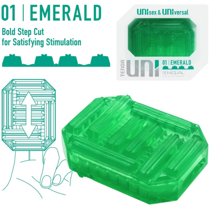 Tenga Uni jednorázový masturbátor Emerald 5,9 cm (obrázek 3)