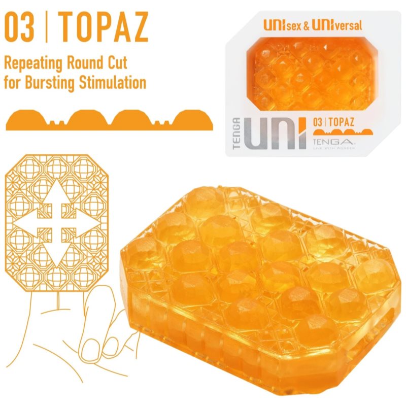 Tenga Uni jednorázový masturbátor Topaz 5,9 cm (obrázek 3)
