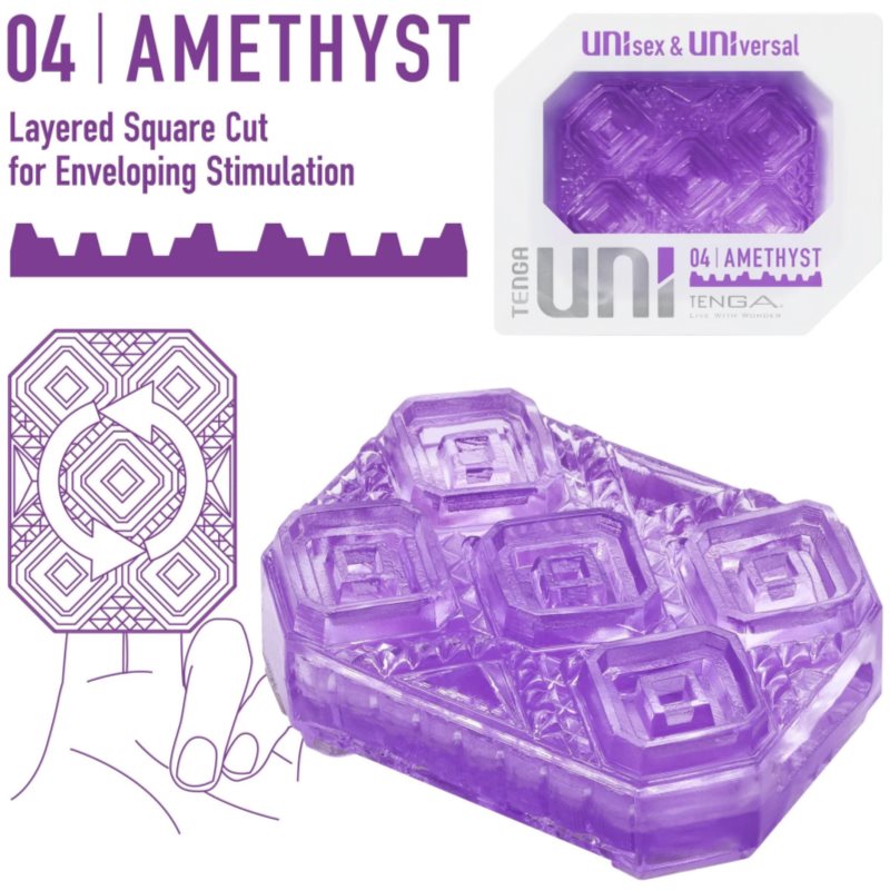 Tenga Uni jednorázový masturbátor Amethyst 5,9 cm (obrázek 3)