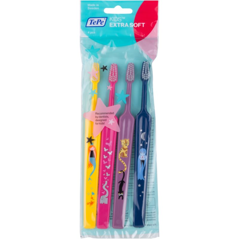 

TePe Kids Extra Soft дитячі зубні щітки extra soft 4шт