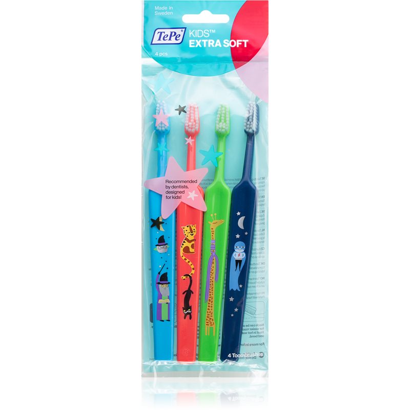 

TePe Kids Extra Soft дитячі зубні щітки extra soft 4шт