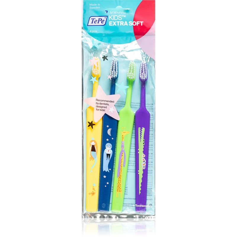 

TePe Kids Extra Soft дитячі зубні щітки extra soft 4шт