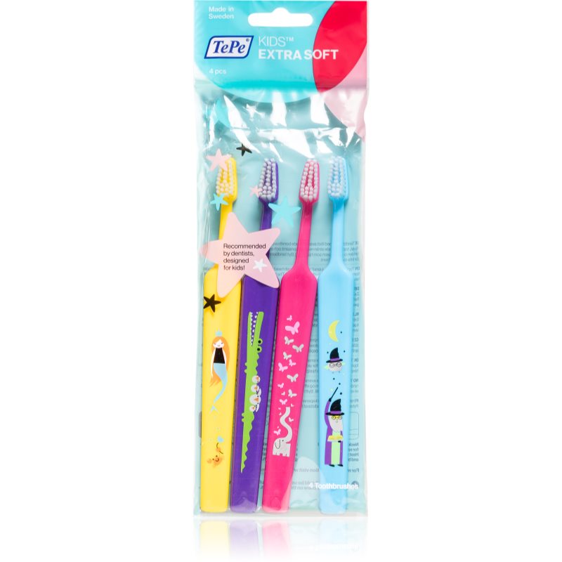 

TePe Kids Extra Soft дитячі зубні щітки extra soft 4шт