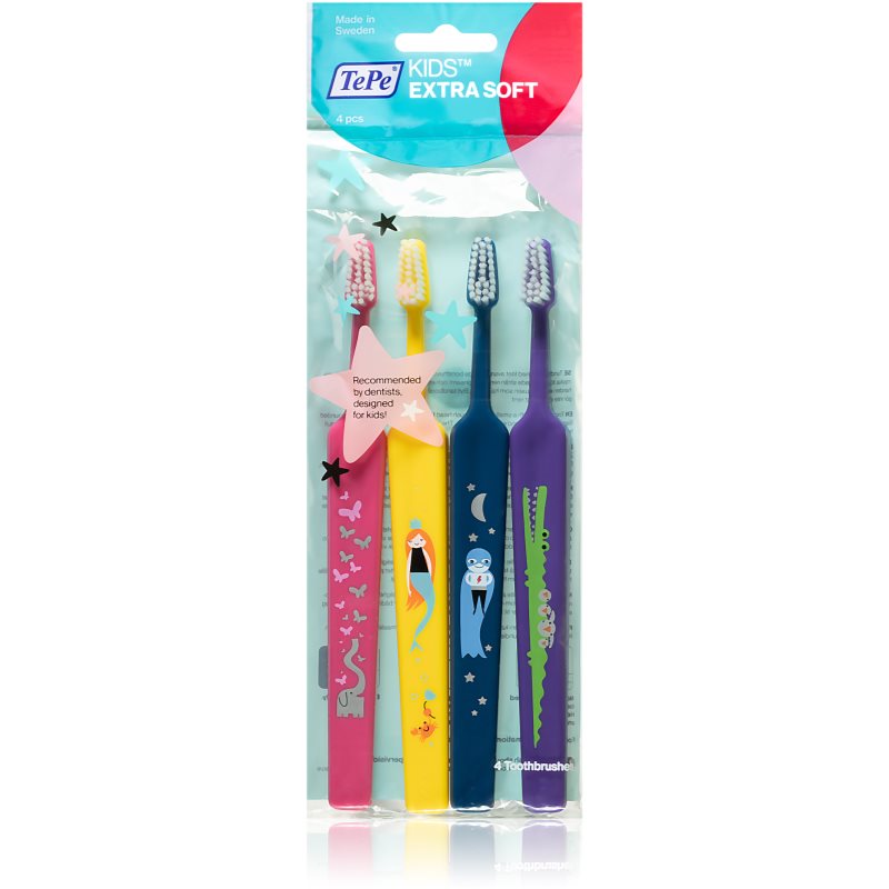 

TePe Kids Extra Soft дитячі зубні щітки extra soft 4шт