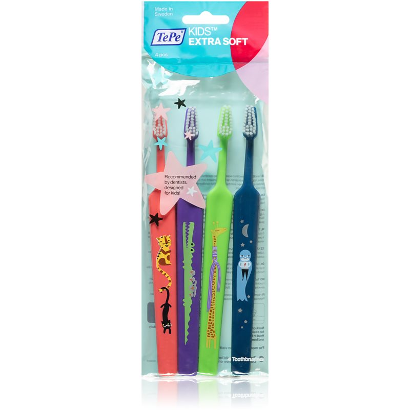 

TePe Kids Extra Soft дитячі зубні щітки extra soft 4шт