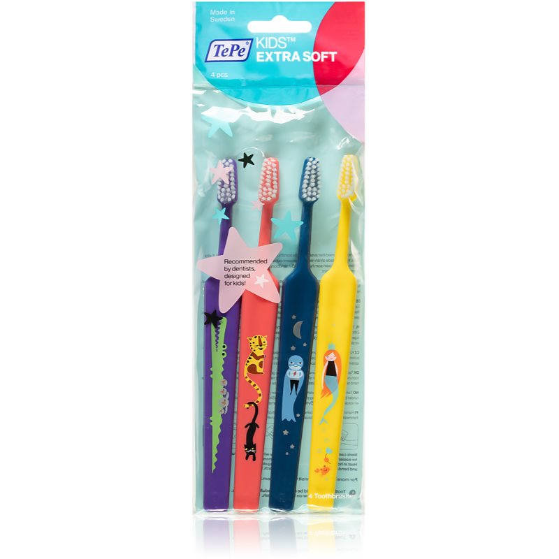 

TePe Kids Extra Soft дитячі зубні щітки extra soft 4шт