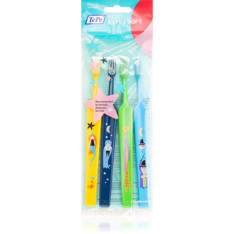

TePe Kids Extra Soft дитячі зубні щітки extra soft 4шт