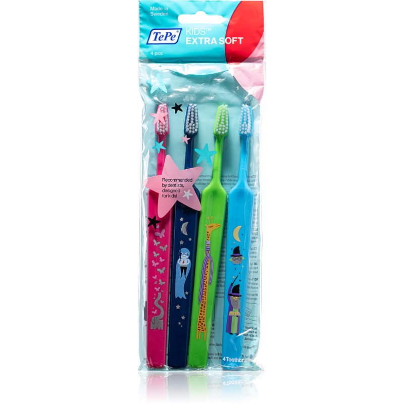 

TePe Kids Extra Soft дитячі зубні щітки extra soft 4шт