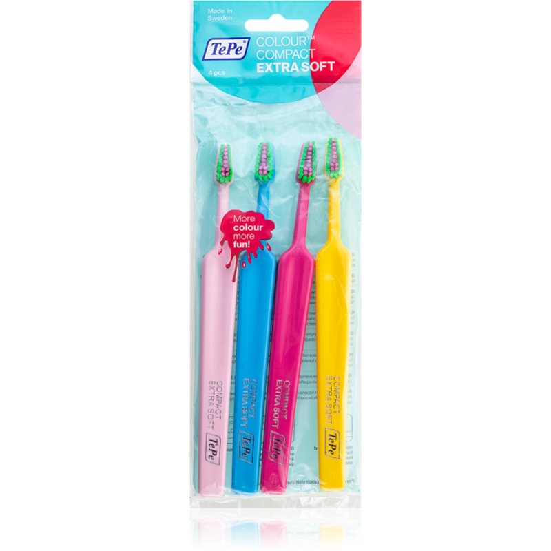 TePe Colour Compact зубні щіточки Extra Soft 4 кс