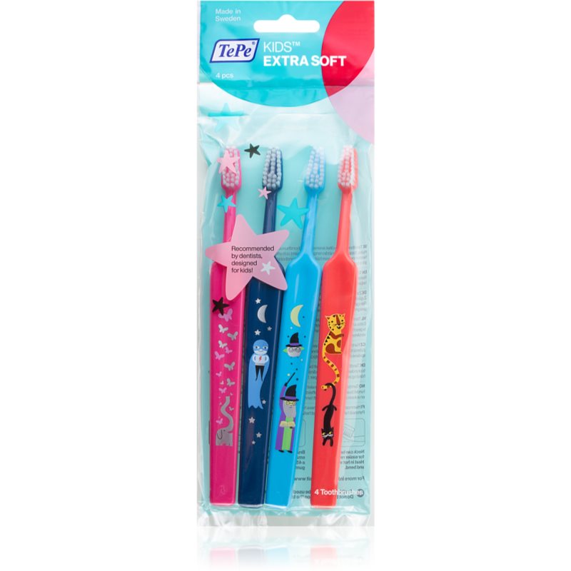 

TePe Kids Extra Soft дитячі зубні щітки extra soft 4шт кольорові варіації