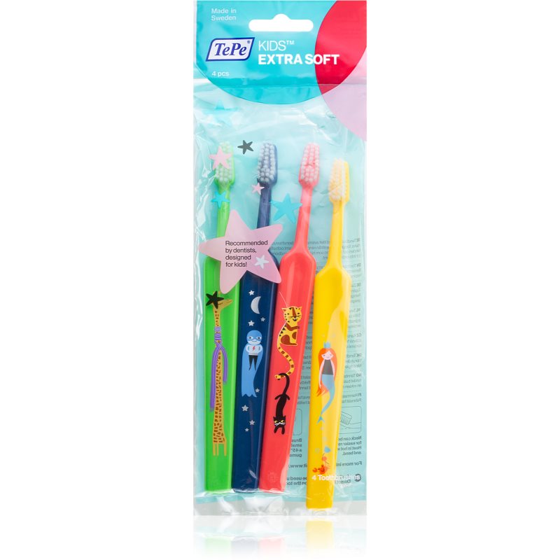 

TePe Kids Extra Soft дитячі зубні щітки extra soft 4шт