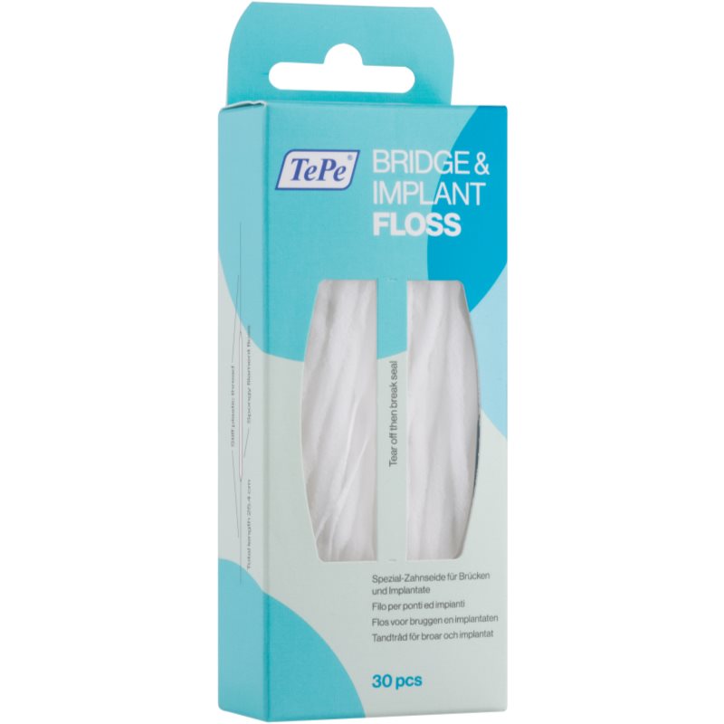 

TePe Bridge & Implant Floss спеціальна зубна нитка для чищення імплантантів