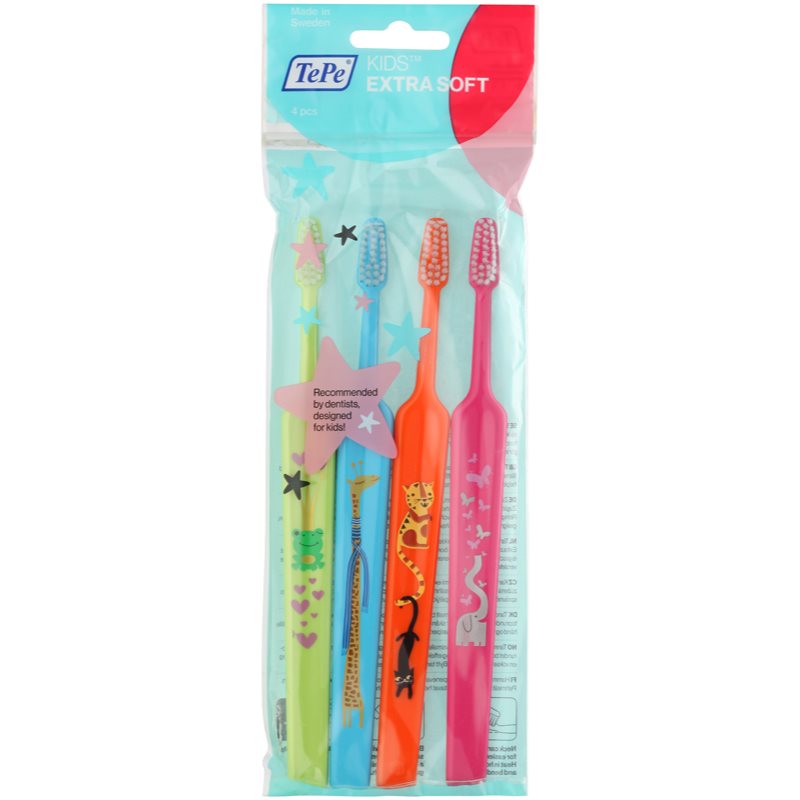 

TePe Kids Extra Soft дитячі зубні щітки extra soft 4шт