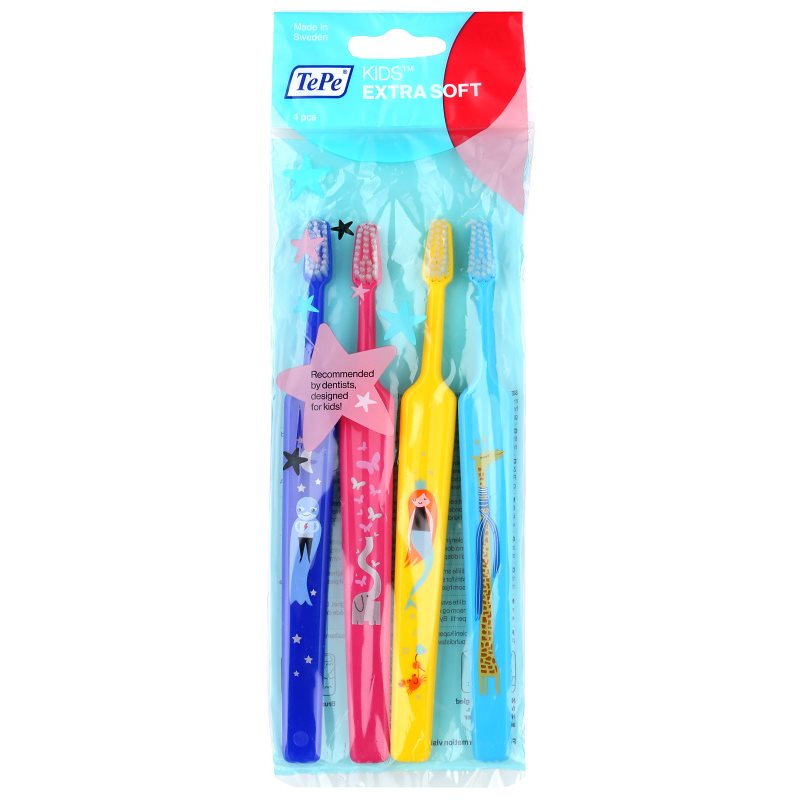 

TePe Kids Extra Soft дитячі зубні щітки extra soft 4шт