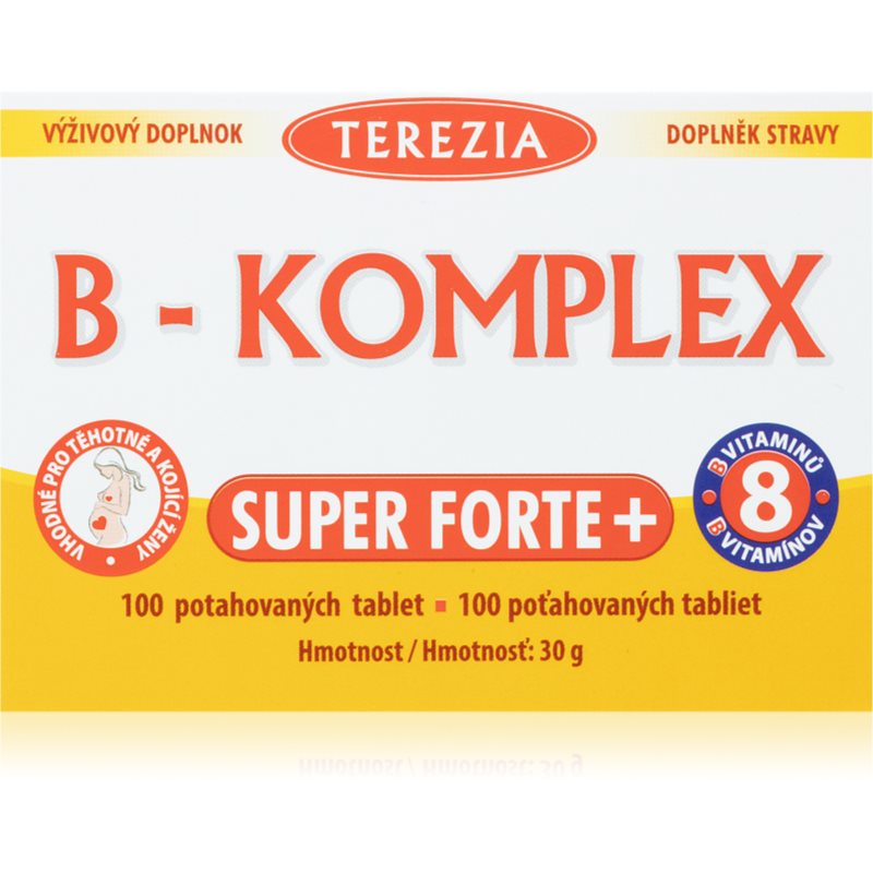 Terezia B-Komplex Super Forte filmom obalené tablety na podporu energetického metabolizmu 100 tbl