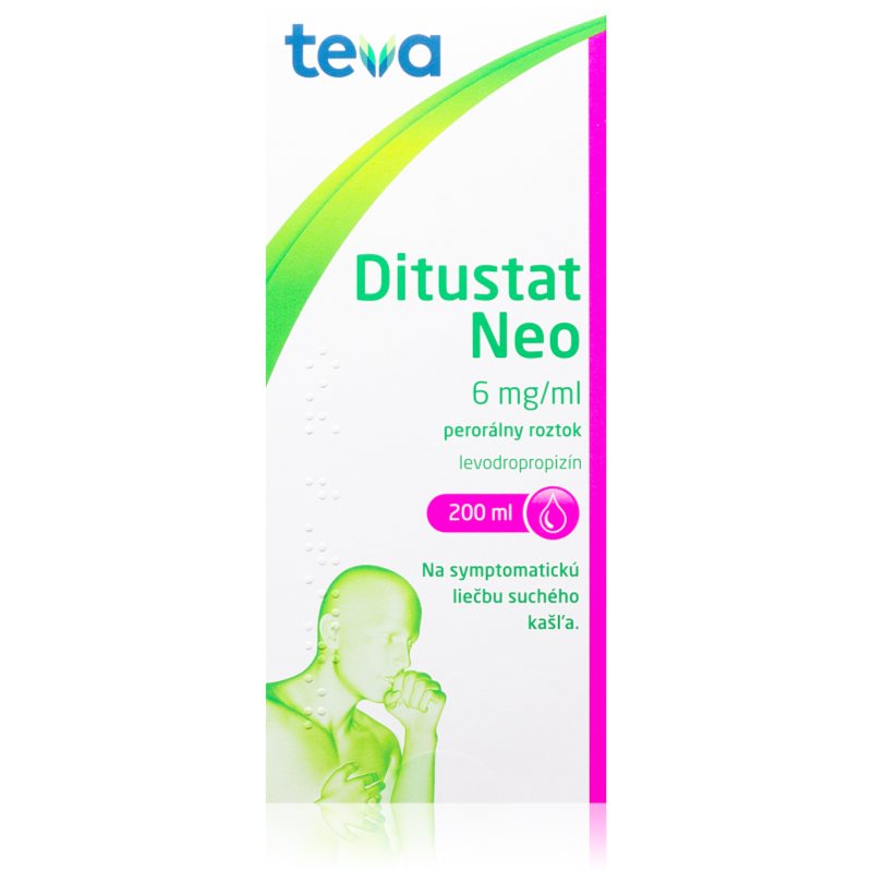 TEVA PHARMA Ditustat Neo 6 mg/ml perorálny roztok na suchý dráždivý kašeľ 200 ml kúpite na Notino.sk