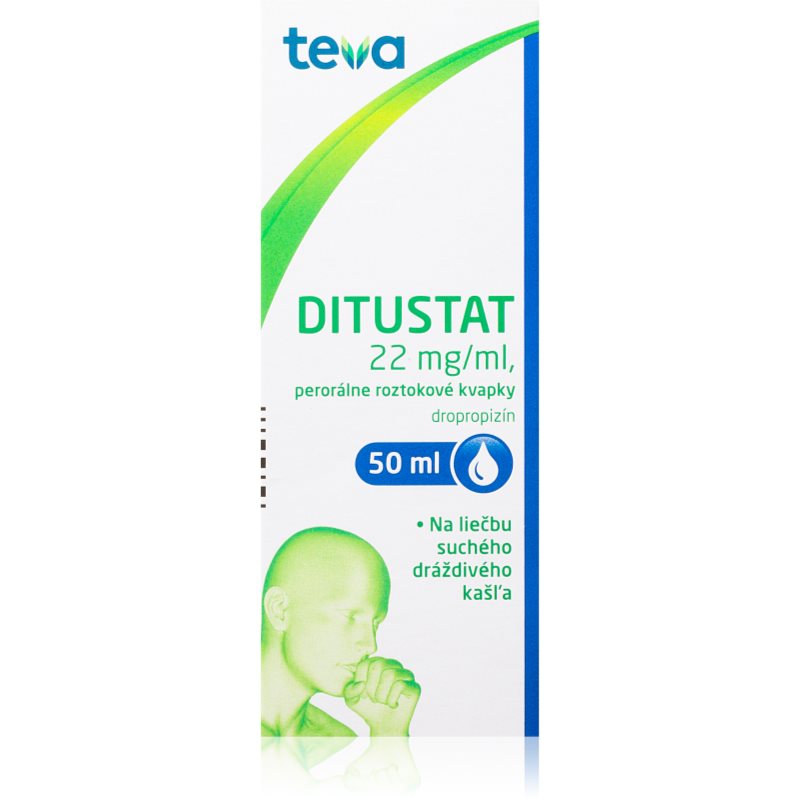 TEVA PHARMA Ditustat 22 mg/ml perorálne kvapky, roztok na suchý dráždivý kašeľ 50 ml kúpite na Notino.sk