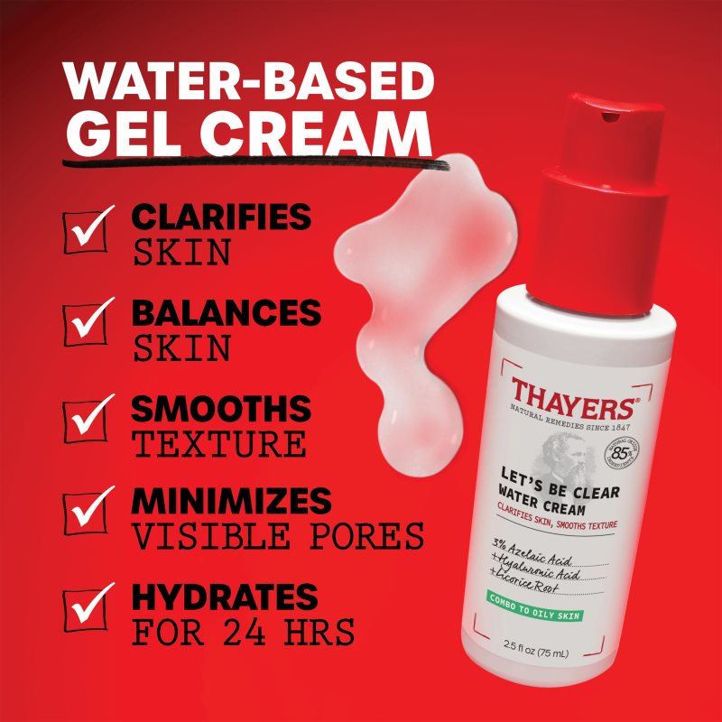 Thayers Let’s Be Clear Water Cream зволожуючий крем для шкіри обличчя 75 мл