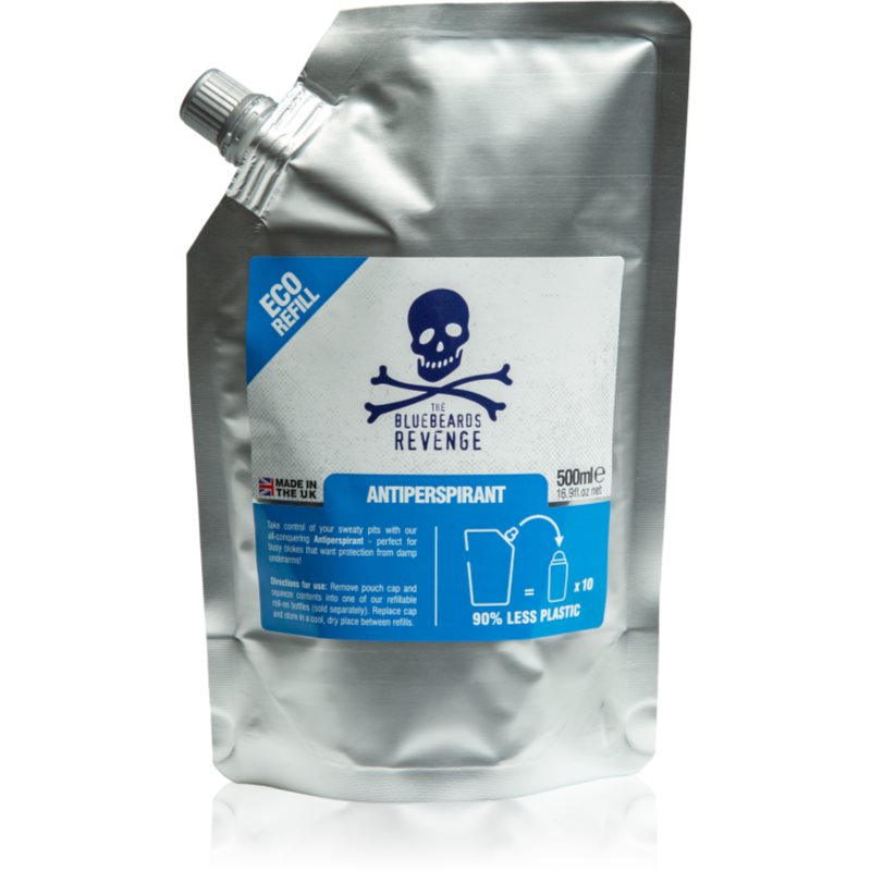 The Bluebeards Revenge Antiperspirant Refill Pouch rutulinis antiperspirantas vyrams užpildas 500 ml
