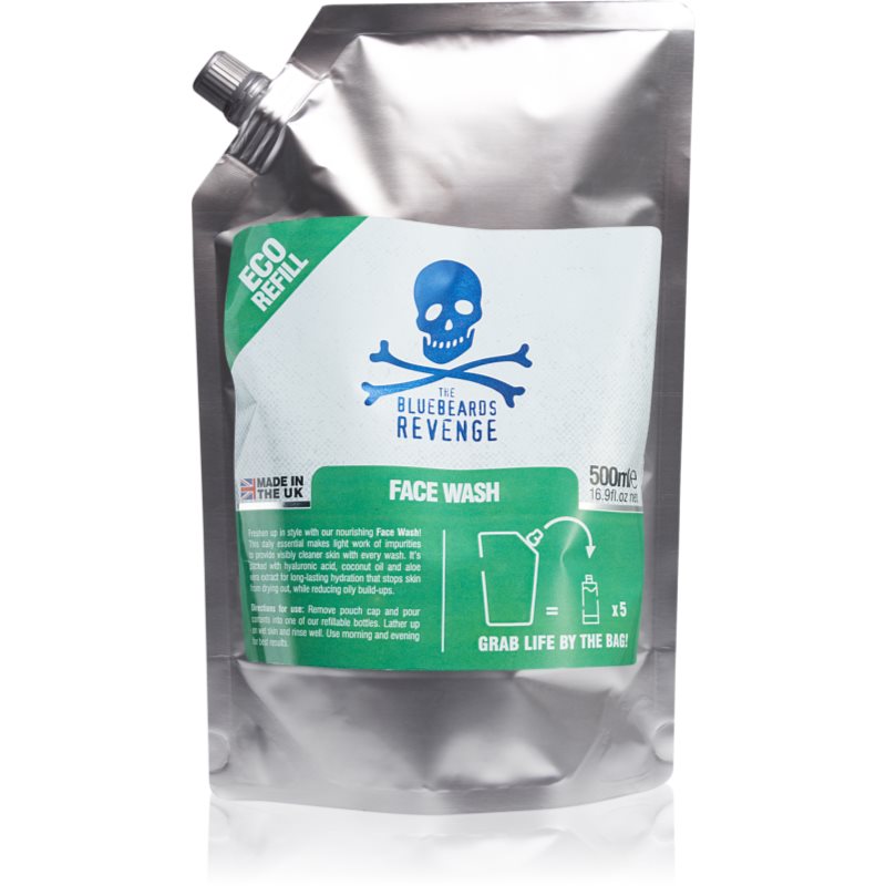 The Bluebeards Revenge Face Wash Refill Pouch valomoji želė užpildas 500 ml