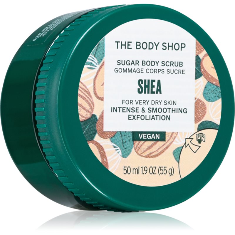 The Body Shop Shea Body Scrub cukrový tělový peeling s bambuckým máslem 50 ml