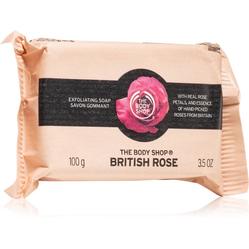 The Body Shop British Rose eksfoliacinis muilas 100 g