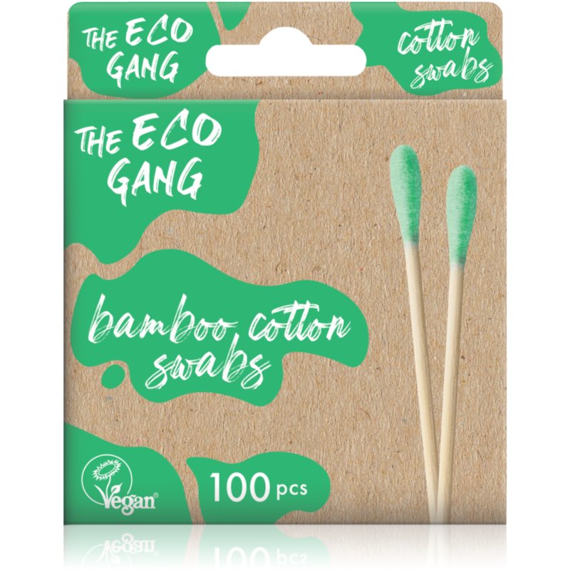 The Eco Gang Bamboo Cotton Swabs Wattestäbchen Farbe Green 100 St.