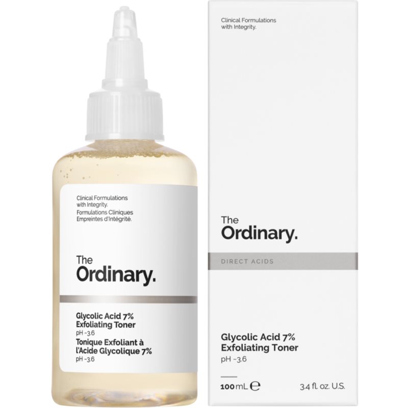 The Ordinary Glycolic Acid 7% Exfoliating Toner Lotion Tonique Nettoyante Et Exfoliante 100 Ml