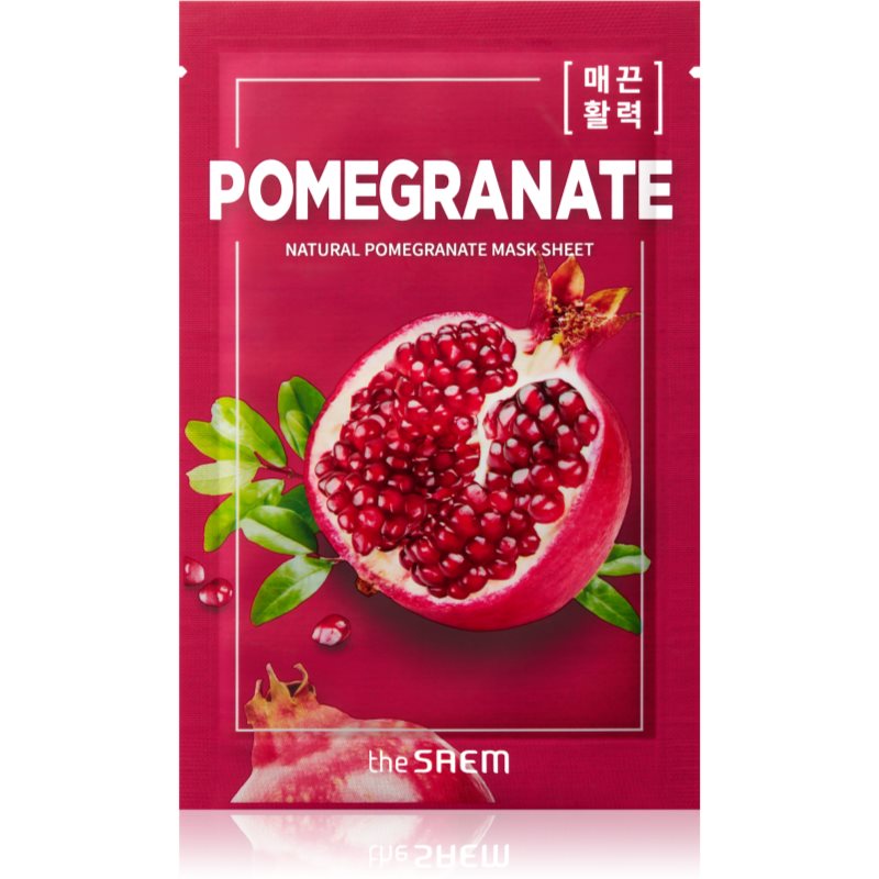The Saem Natural Mask Sheet Pomegranate plátenná maska pre intenzívne vypnutie a rozjasnenie pleti 21 ml