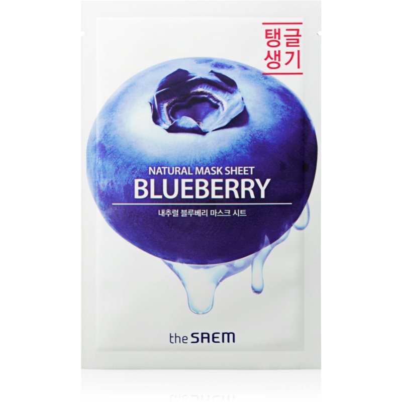 The Saem Natural Mask Sheet Blueberry тканинна маска для обличчя з відновлюючим ефектом 21 мл