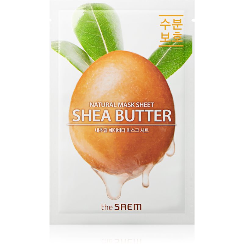 

The Saem Natural Mask Sheet Shea Butter тканинна маска для освітлення та живлення шкіри