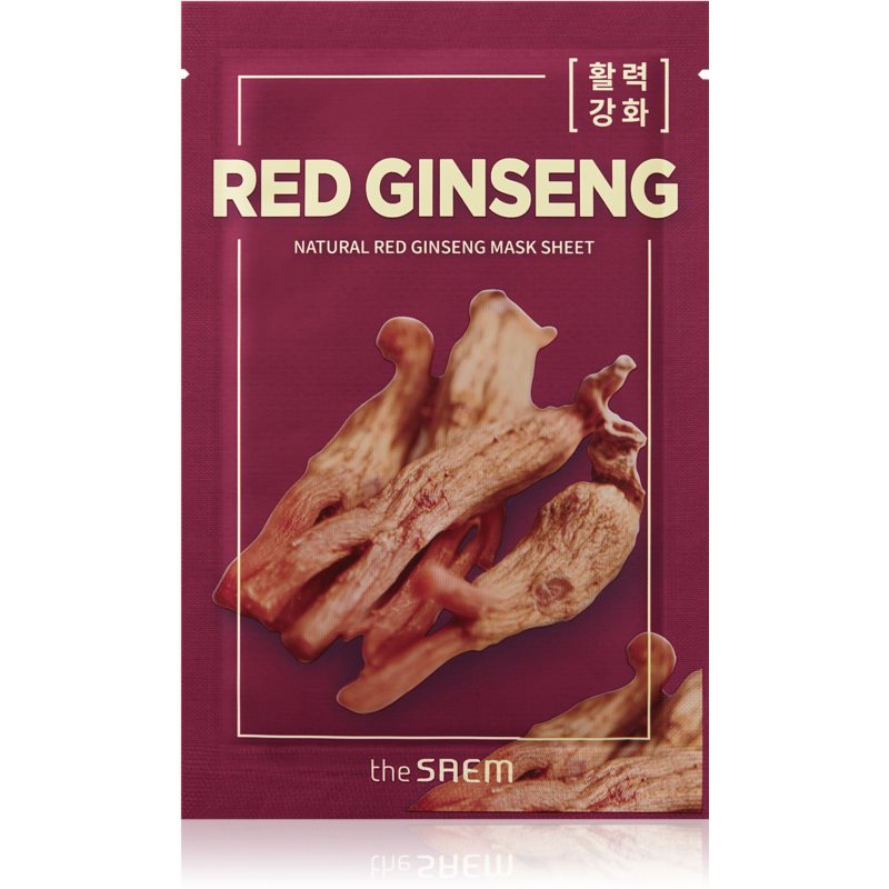 The Saem Natural Mask Sheet Red Ginseng plátenná maska pre kompletnú starostlivosť 21 ml