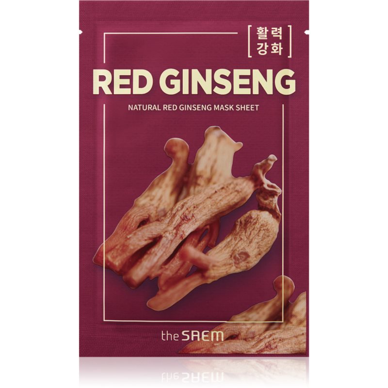 The Saem Natural Mask Sheet Red Ginseng plátýnková maska pro kompletní péči 21 ml